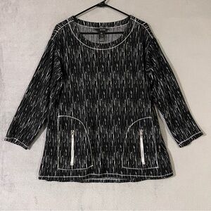 Ali Miles Top Womens Sz Large Zip Pockets